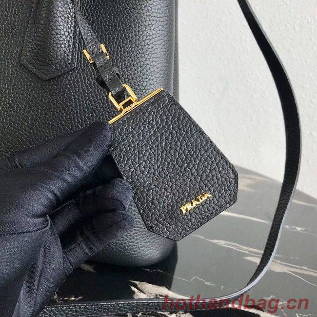 Prada Deer skin bag 1BG008 black&rbrown Prada Deer skin bag 1BG008 black&rbrown