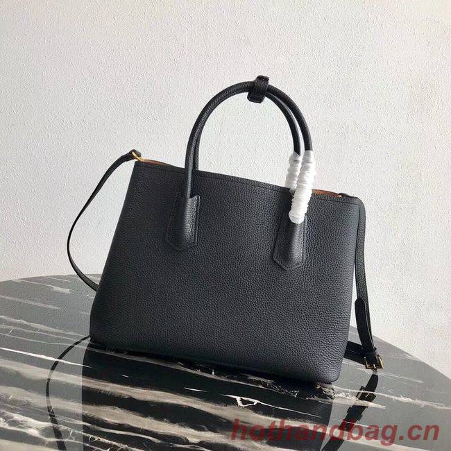 Prada Deer skin bag 1BG008 black&rbrown Prada Deer skin bag 1BG008 black&rbrown