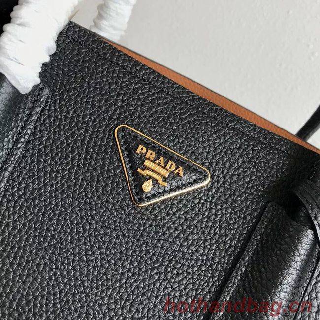 Prada Deer skin bag 1BG008 black&rbrown Prada Deer skin bag 1BG008 black&rbrown