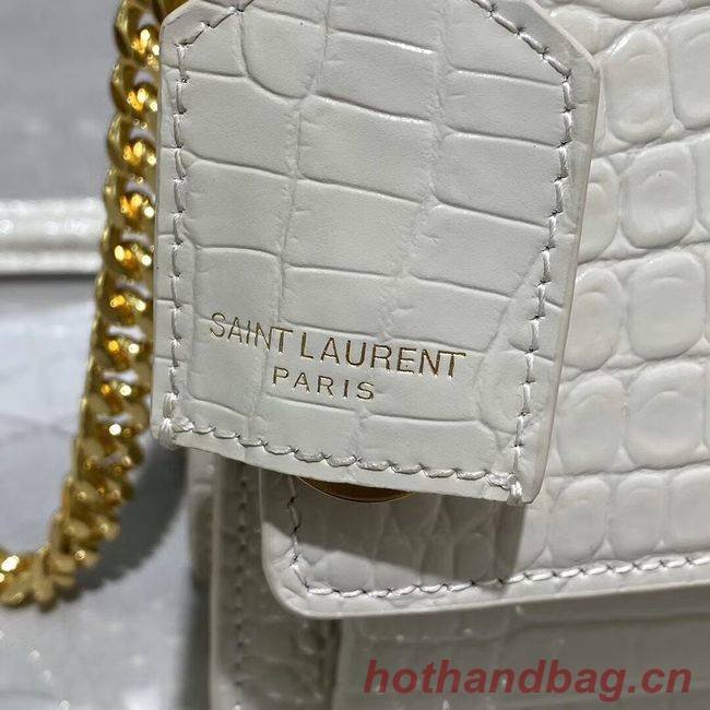 Yves Saint Laurent Calfskin Leather Shoulder Bag Y542206A white&gold-Tone Metal Yves Saint Laurent Calfskin Leather Shoulder Bag Y542206A white&gold-Tone Metal