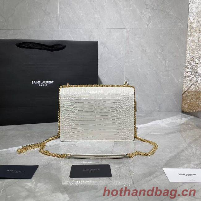 Yves Saint Laurent Calfskin Leather Shoulder Bag Y542206A white&gold-Tone Metal Yves Saint Laurent Calfskin Leather Shoulder Bag Y542206A white&gold-Tone Metal