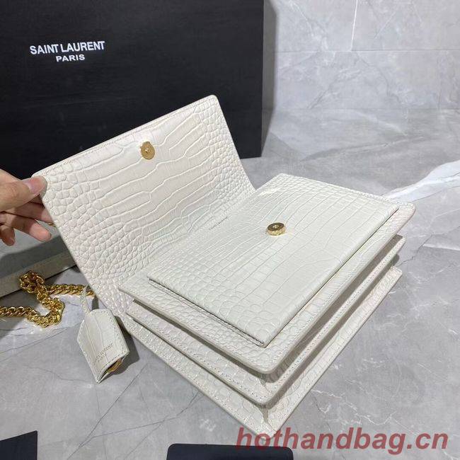Yves Saint Laurent Calfskin Leather Shoulder Bag Y542206A white&gold-Tone Metal Yves Saint Laurent Calfskin Leather Shoulder Bag Y542206A white&gold-Tone Metal