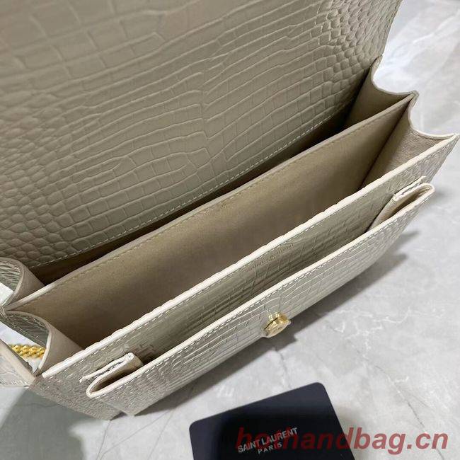 Yves Saint Laurent Calfskin Leather Shoulder Bag Y542206A white&gold-Tone Metal Yves Saint Laurent Calfskin Leather Shoulder Bag Y542206A white&gold-Tone Metal