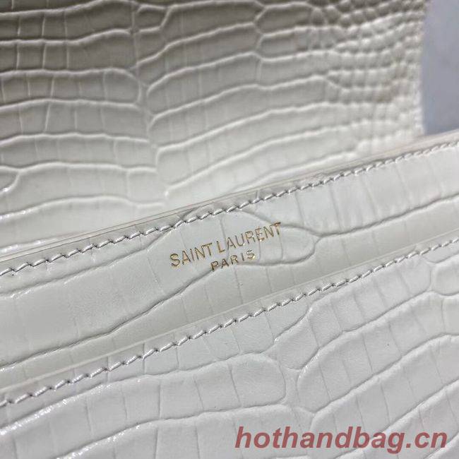 Yves Saint Laurent Calfskin Leather Shoulder Bag Y542206A white&gold-Tone Metal Yves Saint Laurent Calfskin Leather Shoulder Bag Y542206A white&gold-Tone Metal
