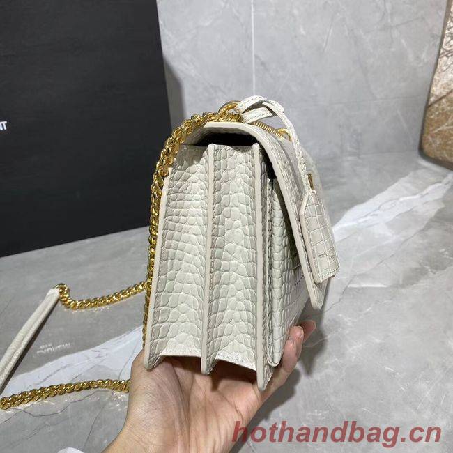 Yves Saint Laurent Calfskin Leather Shoulder Bag Y542206A white&gold-Tone Metal Yves Saint Laurent Calfskin Leather Shoulder Bag Y542206A white&gold-Tone Metal