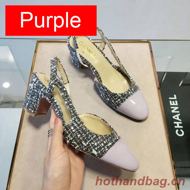 Chanel tweed slingbacks 55mm heel G31318 beige&pink Chanel tweed slingbacks 55mm heel G31318 beige&pink