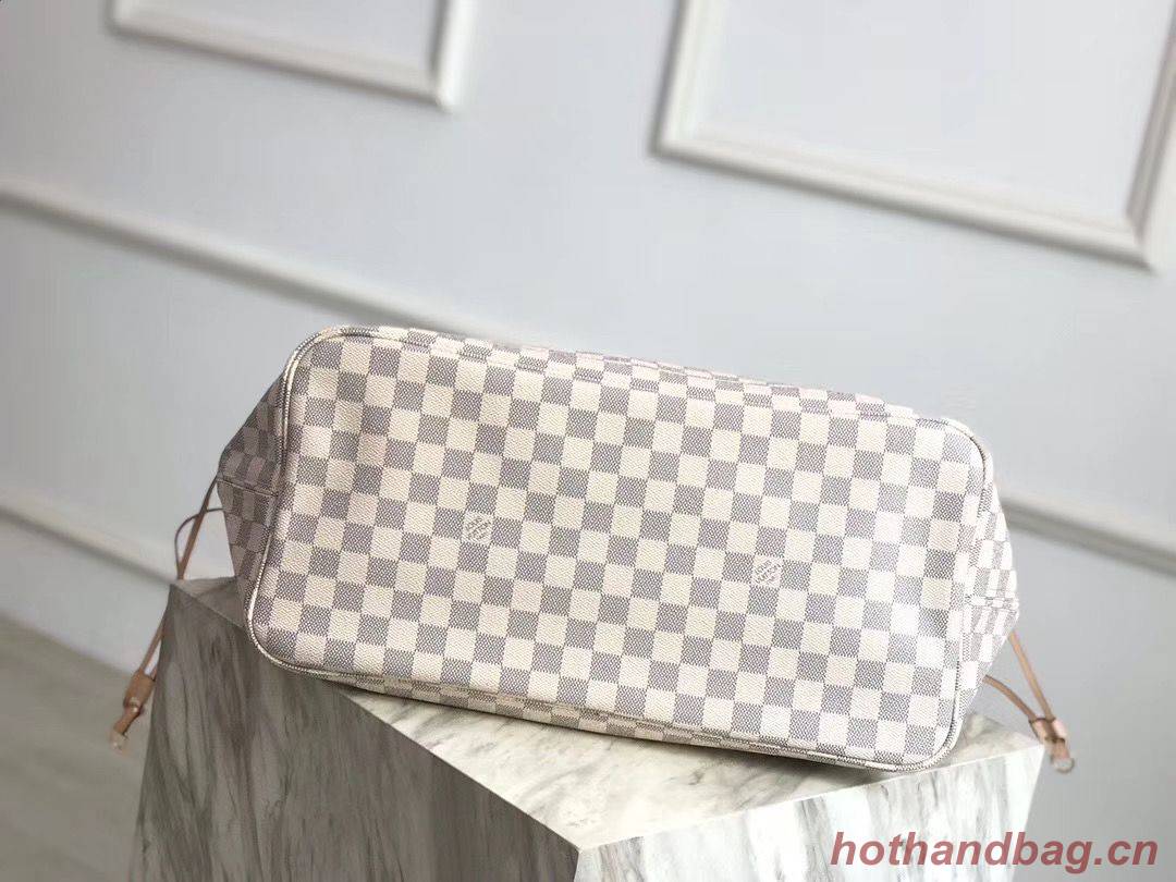 Louis Vuitton Damier Azur Original Leather Bolso NEVERFULL GM N41604 Pink Louis Vuitton Damier Azur Original Leather Bolso NEVERFULL GM N41604 Pink