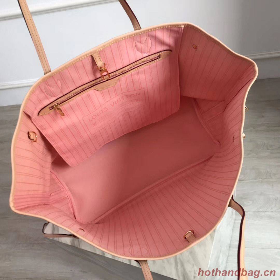 Louis Vuitton Damier Azur Original Leather Bolso NEVERFULL GM N41604 Pink Louis Vuitton Damier Azur Original Leather Bolso NEVERFULL GM N41604 Pink