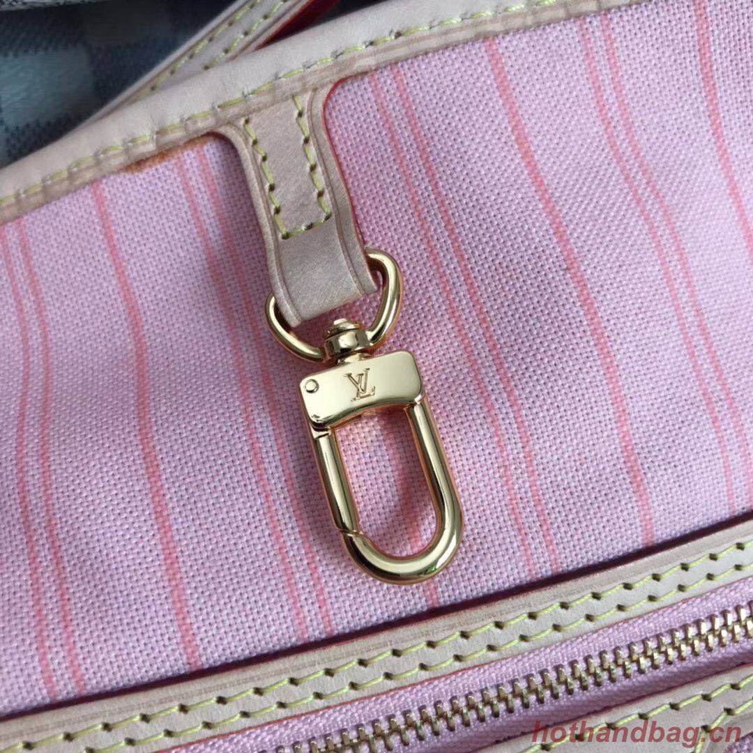 Louis Vuitton Damier Azur Original Leather Bolso NEVERFULL GM N41604 Pink Louis Vuitton Damier Azur Original Leather Bolso NEVERFULL GM N41604 Pink