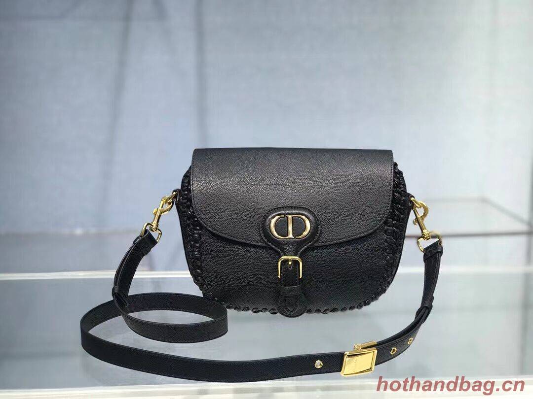 MEDIUM DIOR BOBBY BAG Black Grained Calfskin with Whipstitched Seams M9319UB MEDIUM DIOR BOBBY BAG Black Grained Calfskin with Whipstitched Seams M9319UB