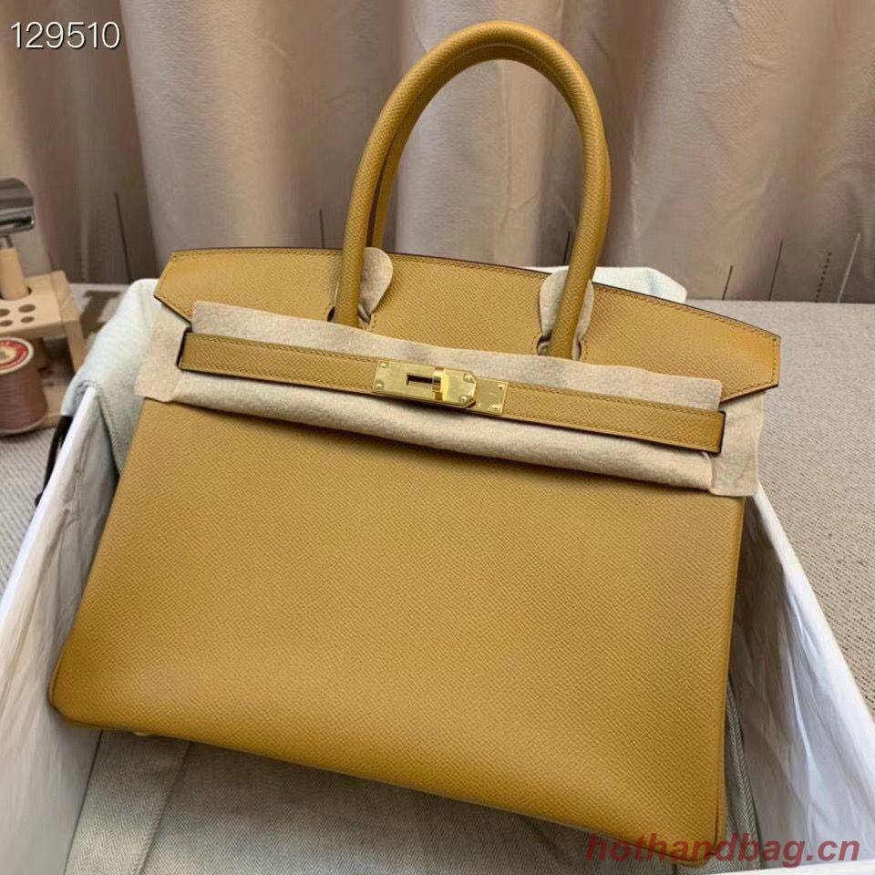 Hermes Birkin 25CM Tote Bag Original Leather H25T Yellow Hermes Birkin 25CM Tote Bag Original Leather H25T Yellow