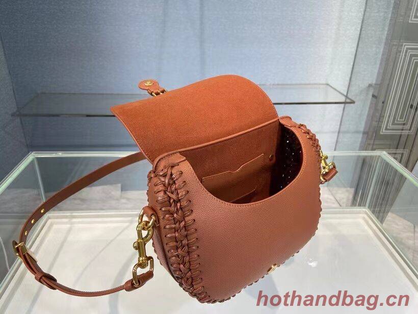 MEDIUM DIOR BOBBY BAG Dark Tan Grained Calfskin with Whipstitched Seams M9319U MEDIUM DIOR BOBBY BAG Dark Tan Grained Calfskin with Whipstitched Seams M9319U