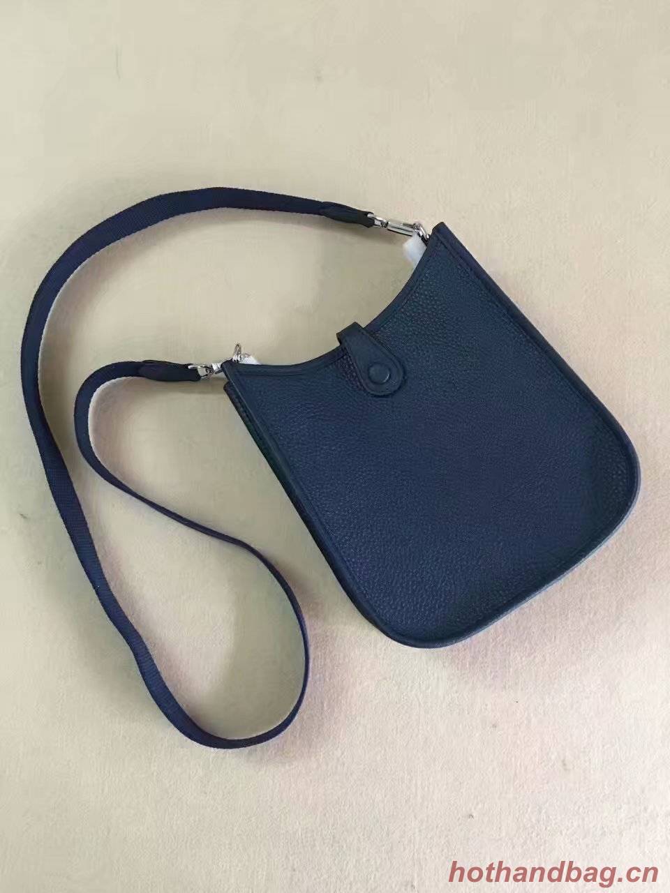 Hermes Evelyne original togo leather mini Shoulder Bag H15698 dark blue Hermes Evelyne original togo leather mini Shoulder Bag H15698 dark blue