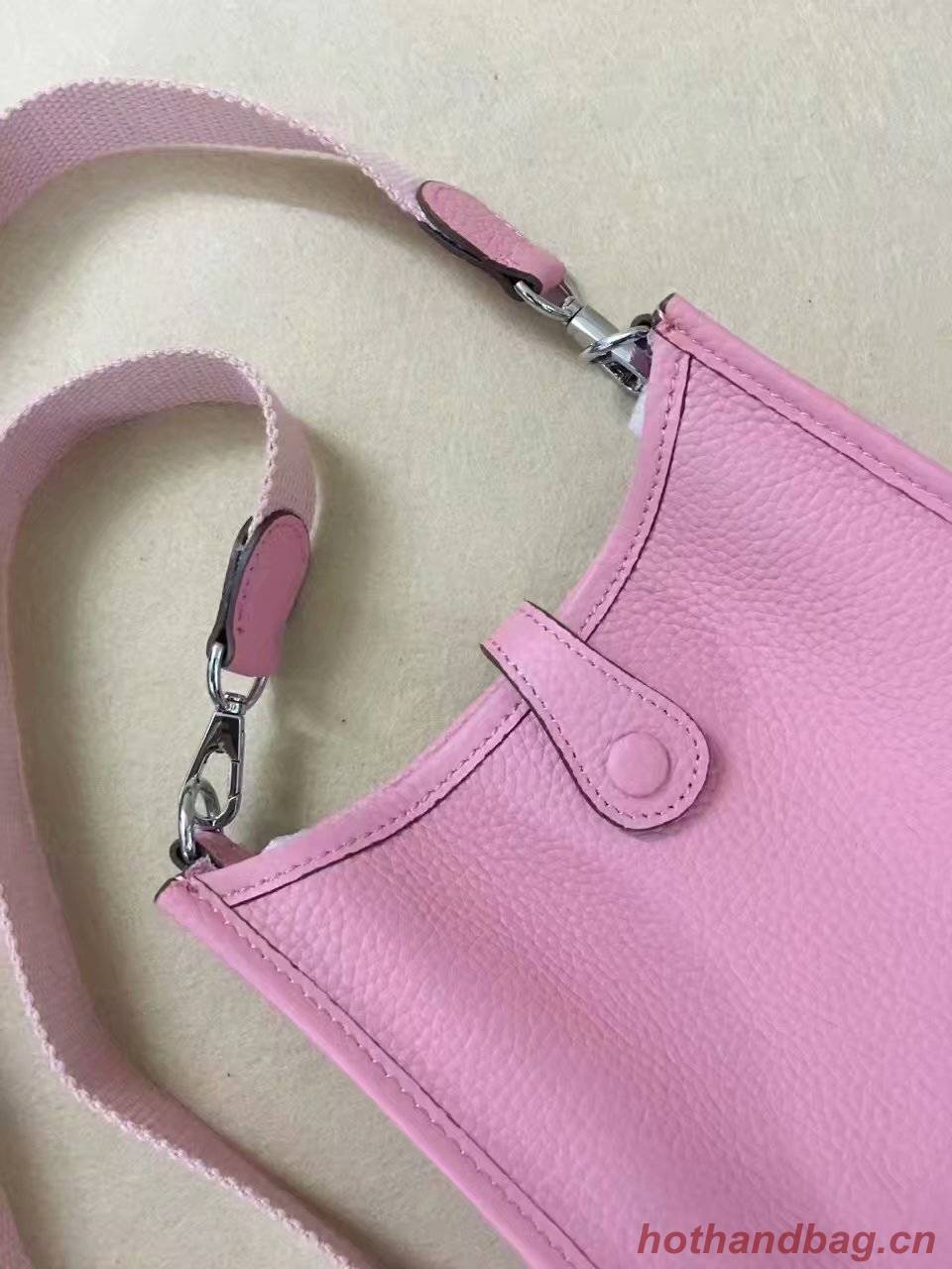 Hermes Evelyne original togo leather mini Shoulder Bag H15698 pink Hermes Evelyne original togo leather mini Shoulder Bag H15698 pink