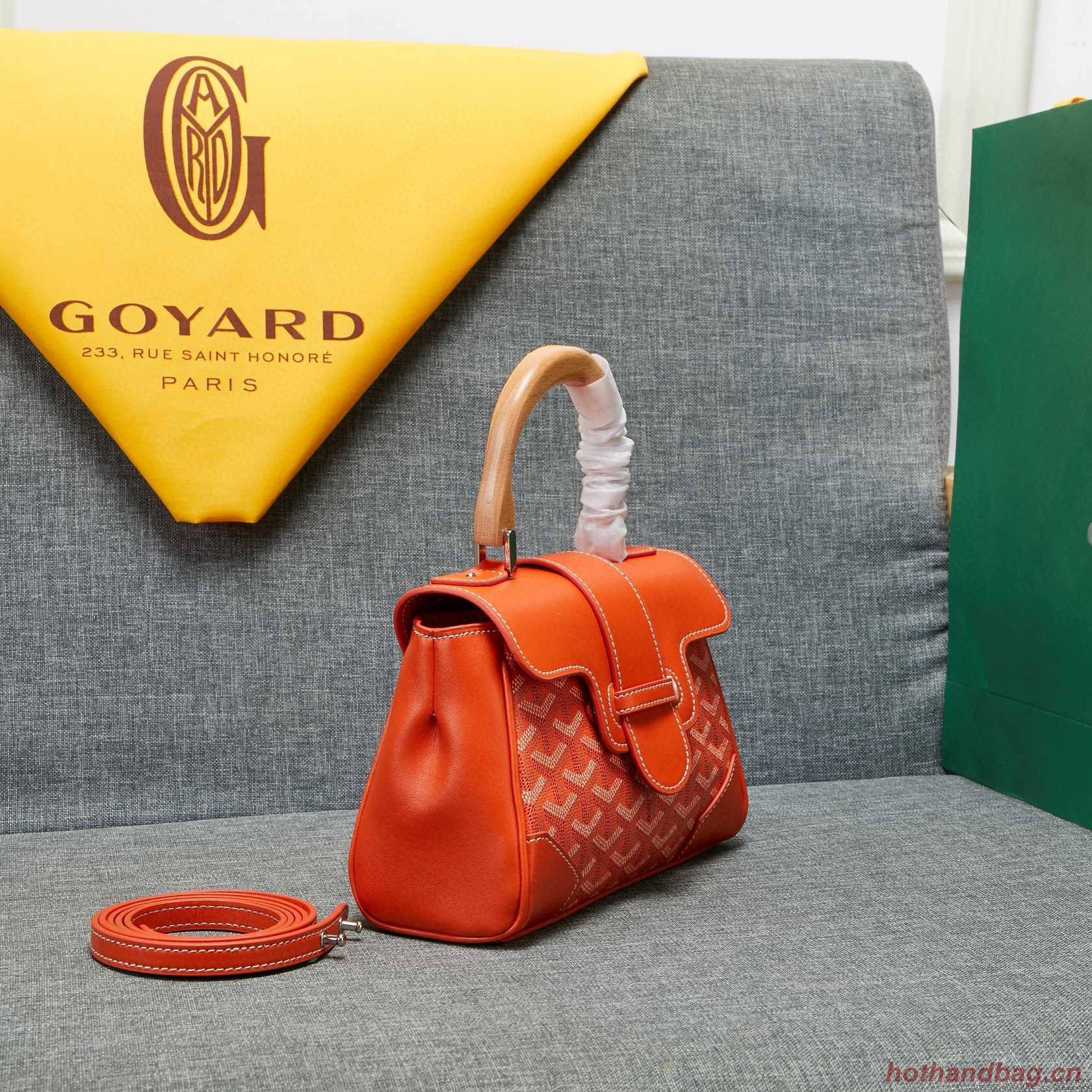 Goyard Y Doodling Calfskin Leather Tote Bag 99588 Orange Goyard Y Doodling Calfskin Leather Tote Bag 99588 Orange