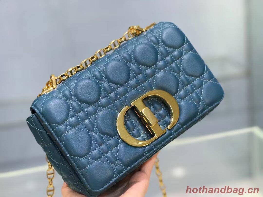 Dior SMALL DIOR CARO BAG Soft Cannage Calfskin M9241 Blue Dior SMALL DIOR CARO BAG Soft Cannage Calfskin M9241 Blue