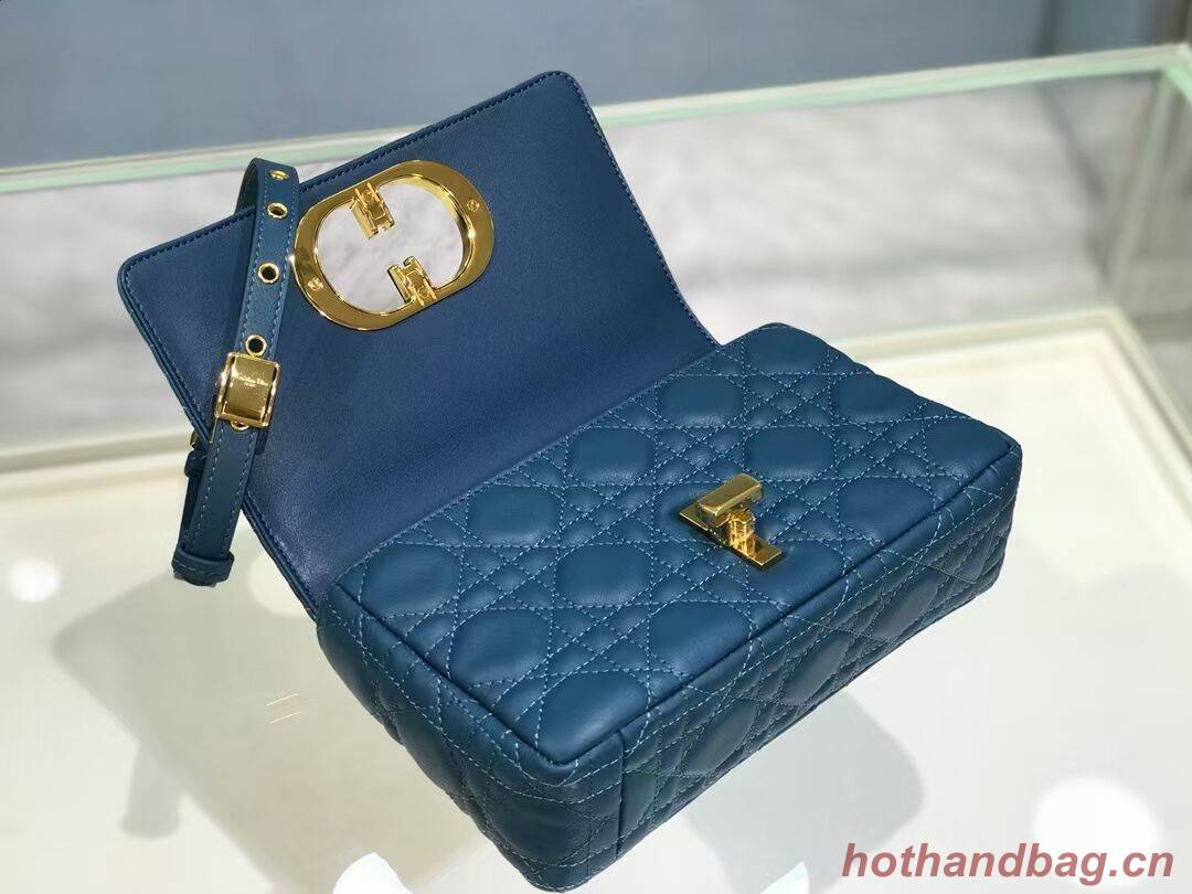 Dior SMALL DIOR CARO BAG Soft Cannage Calfskin M9241 Blue Dior SMALL DIOR CARO BAG Soft Cannage Calfskin M9241 Blue