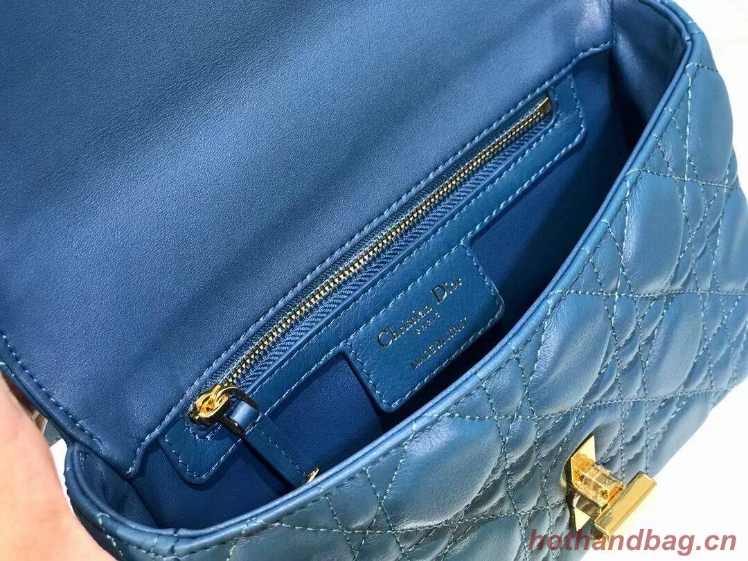 Dior SMALL DIOR CARO BAG Soft Cannage Calfskin M9241 Blue Dior SMALL DIOR CARO BAG Soft Cannage Calfskin M9241 Blue