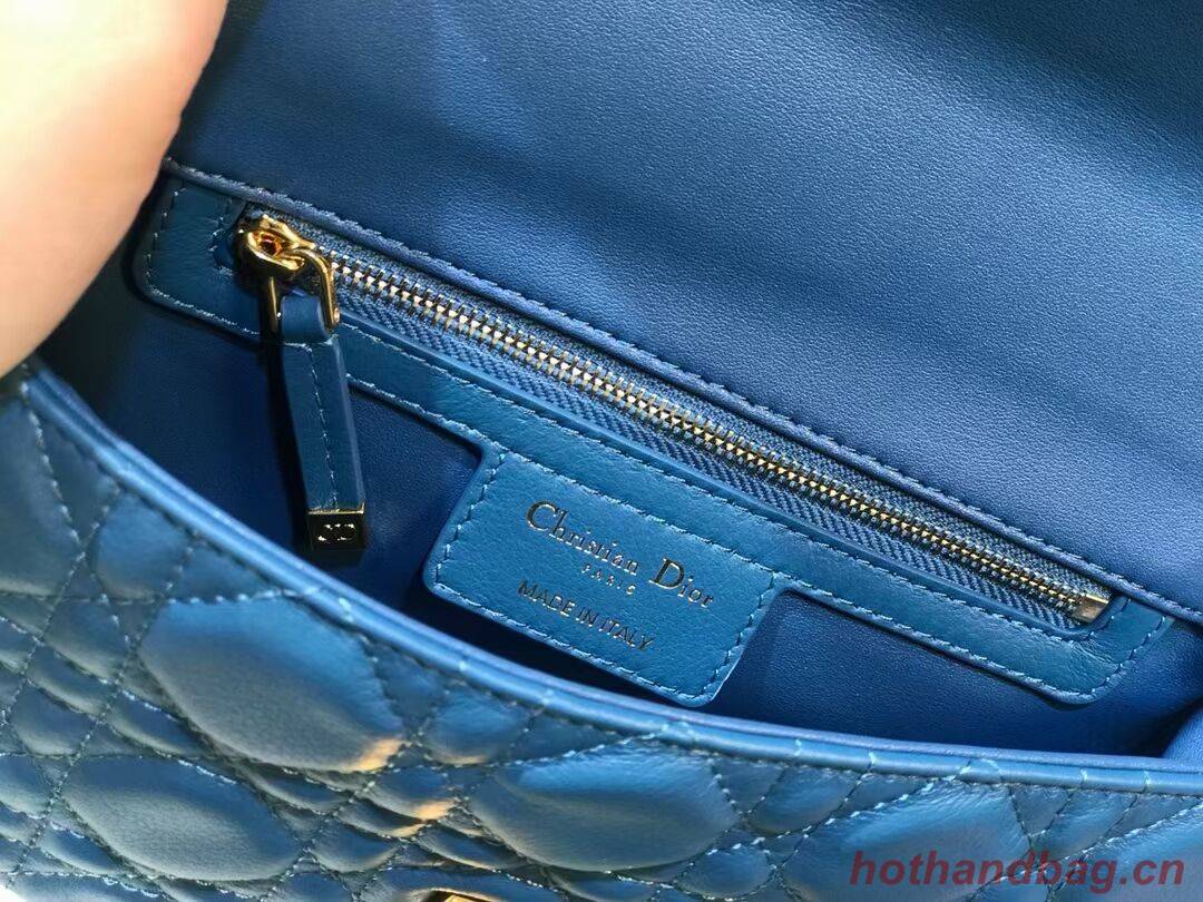 Dior SMALL DIOR CARO BAG Soft Cannage Calfskin M9241 Blue Dior SMALL DIOR CARO BAG Soft Cannage Calfskin M9241 Blue