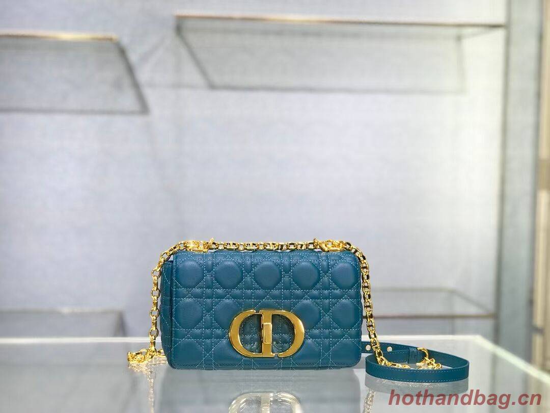 Dior SMALL DIOR CARO BAG Soft Cannage Calfskin M9241 Blue Dior SMALL DIOR CARO BAG Soft Cannage Calfskin M9241 Blue