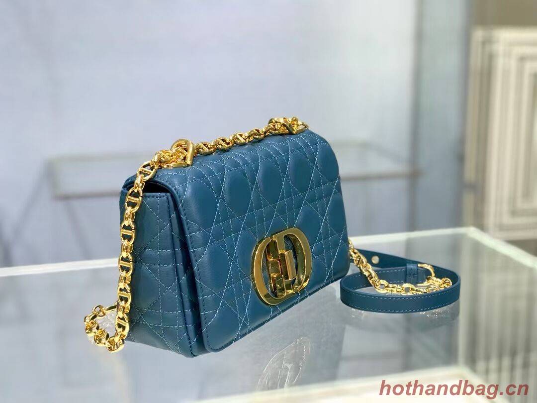 Dior SMALL DIOR CARO BAG Soft Cannage Calfskin M9241 Blue Dior SMALL DIOR CARO BAG Soft Cannage Calfskin M9241 Blue