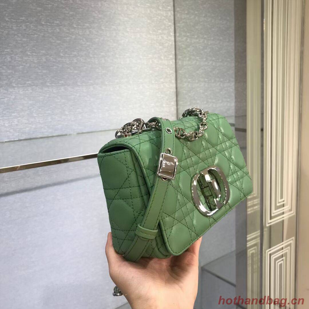 Dior SMALL DIOR CARO BAG Soft Cannage Calfskin M9241 green Dior SMALL DIOR CARO BAG Soft Cannage Calfskin M9241 green