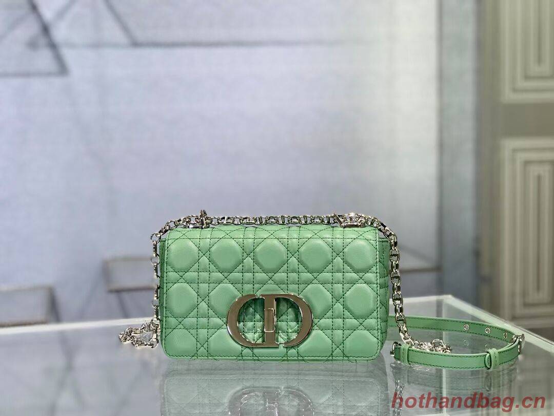 Dior SMALL DIOR CARO BAG Soft Cannage Calfskin M9241 green Dior SMALL DIOR CARO BAG Soft Cannage Calfskin M9241 green