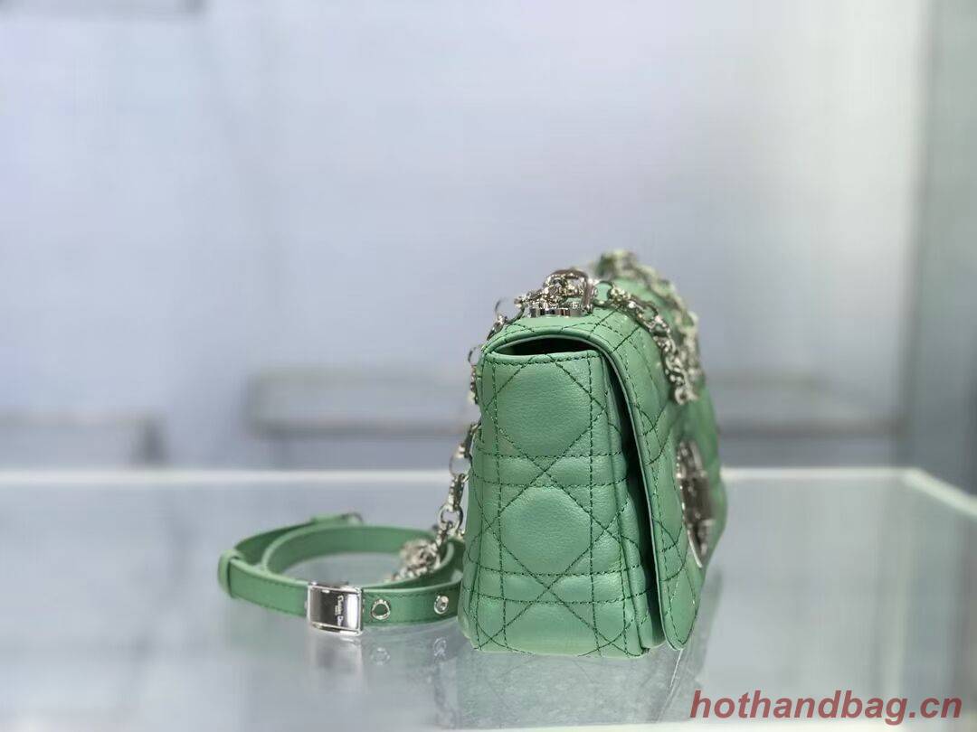 Dior SMALL DIOR CARO BAG Soft Cannage Calfskin M9241 green Dior SMALL DIOR CARO BAG Soft Cannage Calfskin M9241 green