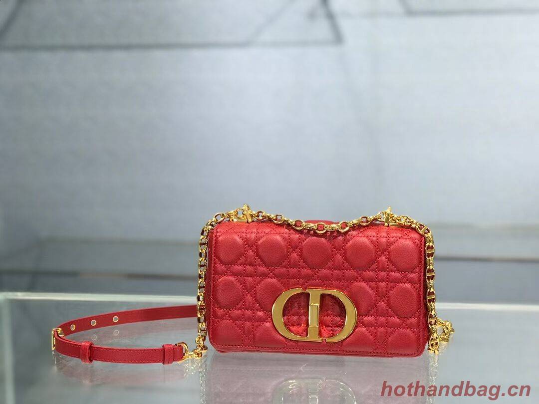 Dior SMALL DIOR CARO BAG Soft Cannage Calfskin M9241 red Dior SMALL DIOR CARO BAG Soft Cannage Calfskin M9241 red