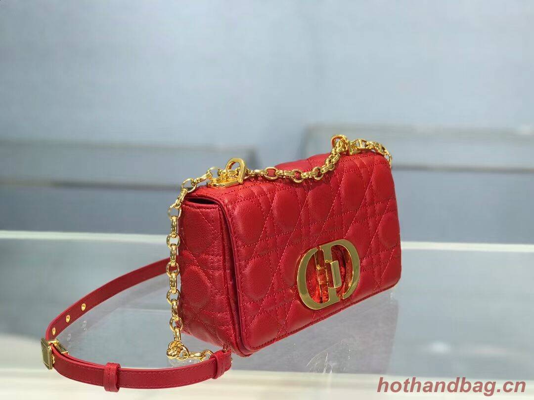 Dior SMALL DIOR CARO BAG Soft Cannage Calfskin M9241 red Dior SMALL DIOR CARO BAG Soft Cannage Calfskin M9241 red