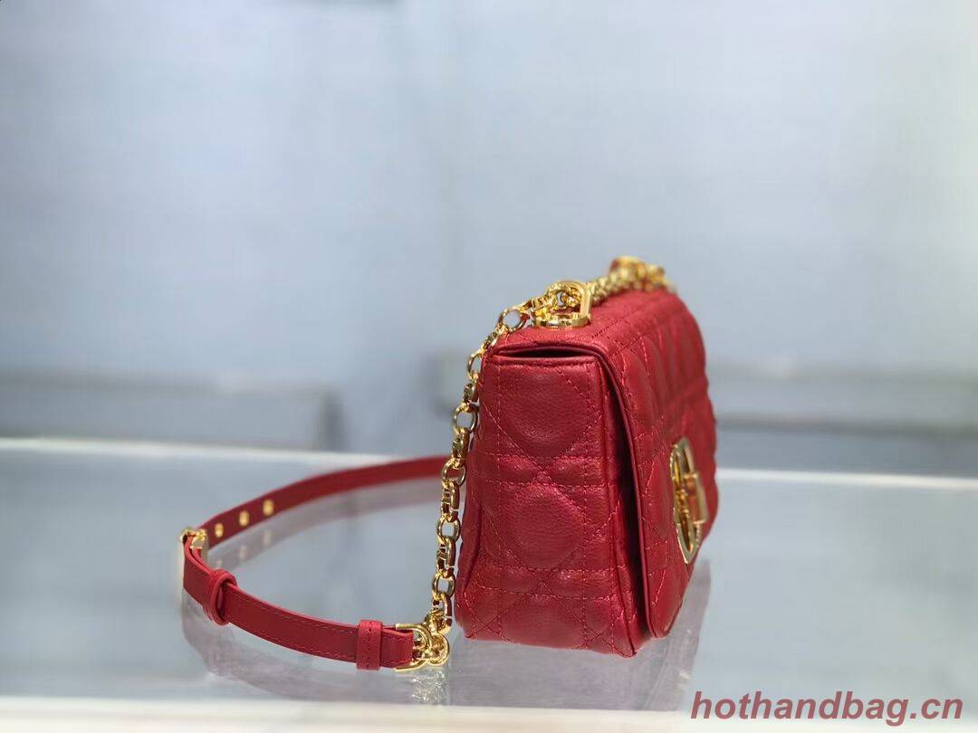 Dior SMALL DIOR CARO BAG Soft Cannage Calfskin M9241 red Dior SMALL DIOR CARO BAG Soft Cannage Calfskin M9241 red