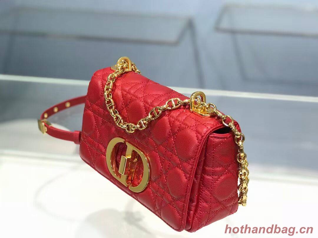 Dior SMALL DIOR CARO BAG Soft Cannage Calfskin M9241 red Dior SMALL DIOR CARO BAG Soft Cannage Calfskin M9241 red
