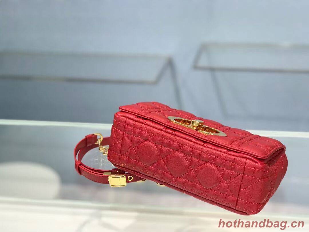 Dior SMALL DIOR CARO BAG Soft Cannage Calfskin M9241 red Dior SMALL DIOR CARO BAG Soft Cannage Calfskin M9241 red