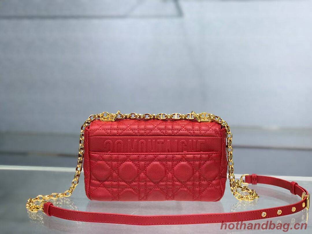 Dior SMALL DIOR CARO BAG Soft Cannage Calfskin M9241 red Dior SMALL DIOR CARO BAG Soft Cannage Calfskin M9241 red