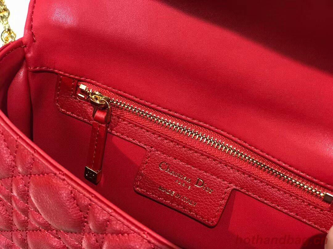 Dior SMALL DIOR CARO BAG Soft Cannage Calfskin M9241 red Dior SMALL DIOR CARO BAG Soft Cannage Calfskin M9241 red