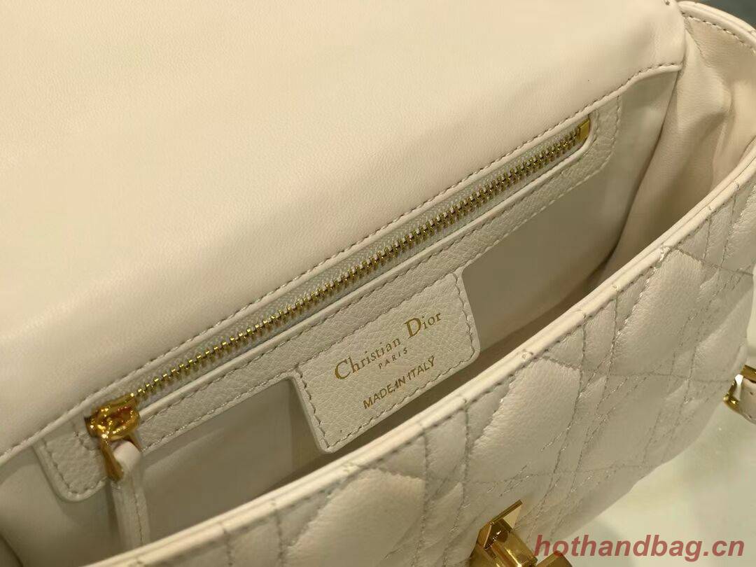 Dior SMALL DIOR CARO BAG Soft Cannage Calfskin M9241 white Dior SMALL DIOR CARO BAG Soft Cannage Calfskin M9241 white