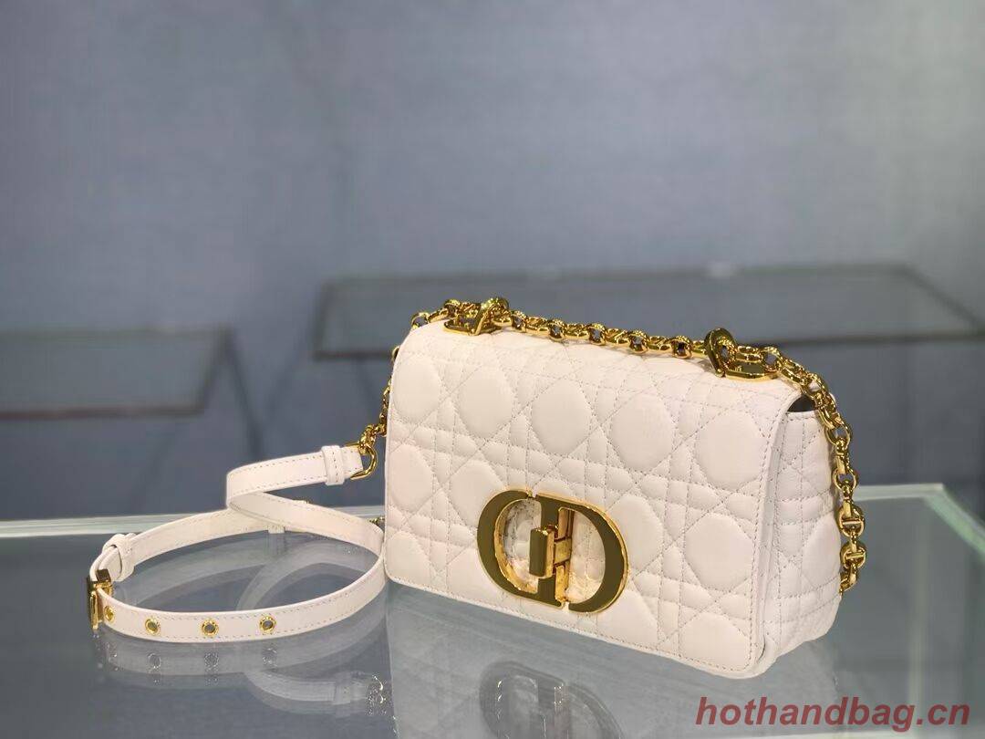 Dior SMALL DIOR CARO BAG Soft Cannage Calfskin M9241 white Dior SMALL DIOR CARO BAG Soft Cannage Calfskin M9241 white