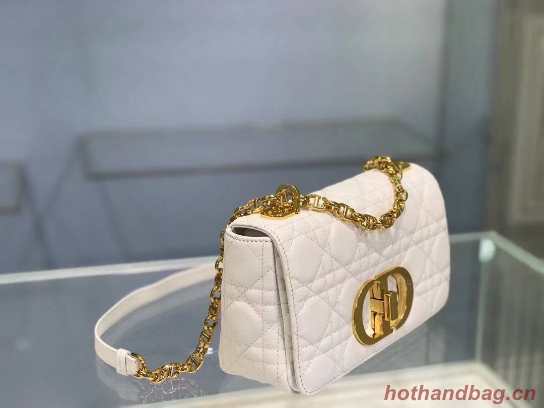 Dior SMALL DIOR CARO BAG Soft Cannage Calfskin M9241 white Dior SMALL DIOR CARO BAG Soft Cannage Calfskin M9241 white