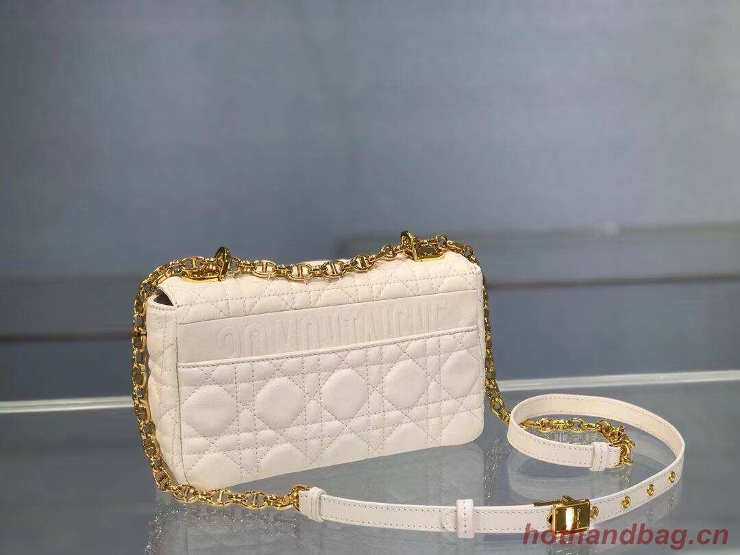 Dior SMALL DIOR CARO BAG Soft Cannage Calfskin M9241 white Dior SMALL DIOR CARO BAG Soft Cannage Calfskin M9241 white