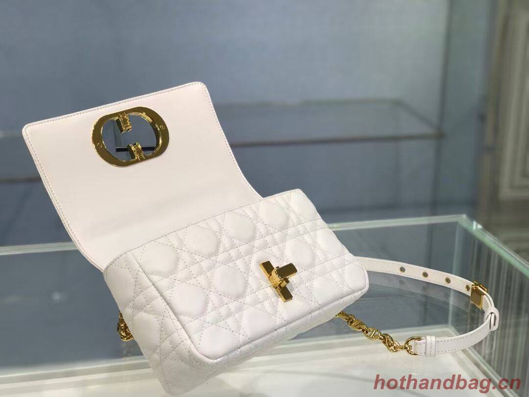 Dior SMALL DIOR CARO BAG Soft Cannage Calfskin M9241 white Dior SMALL DIOR CARO BAG Soft Cannage Calfskin M9241 white
