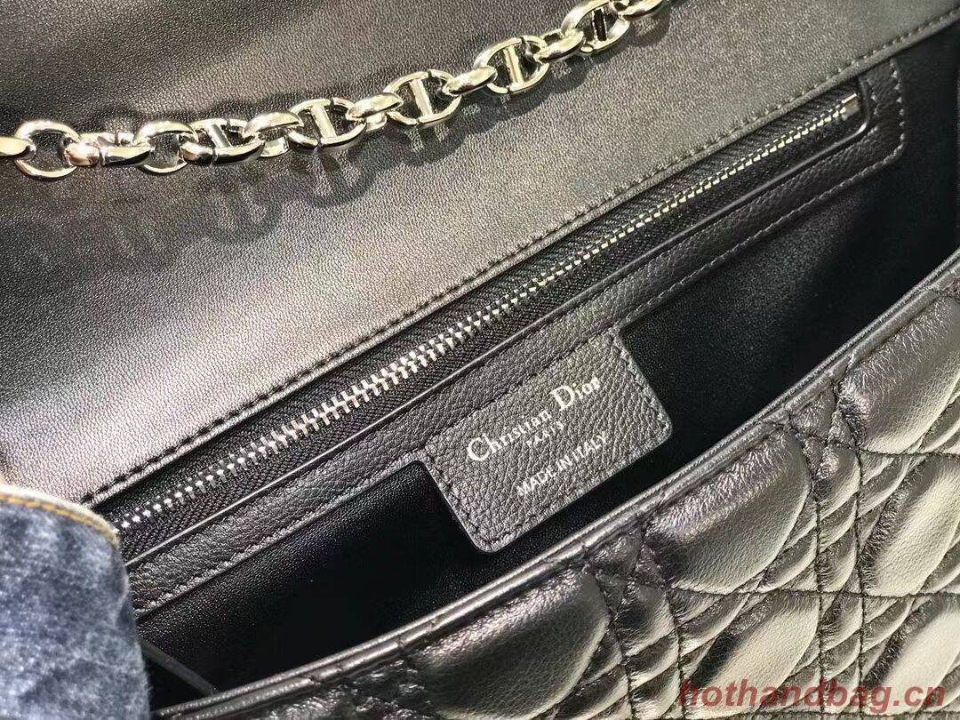 LARGE DIOR CARO BAG Soft Cannage Calfskin M9243U black LARGE DIOR CARO BAG Soft Cannage Calfskin M9243U black