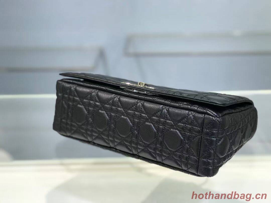 LARGE DIOR CARO BAG Soft Cannage Calfskin M9243U black LARGE DIOR CARO BAG Soft Cannage Calfskin M9243U black