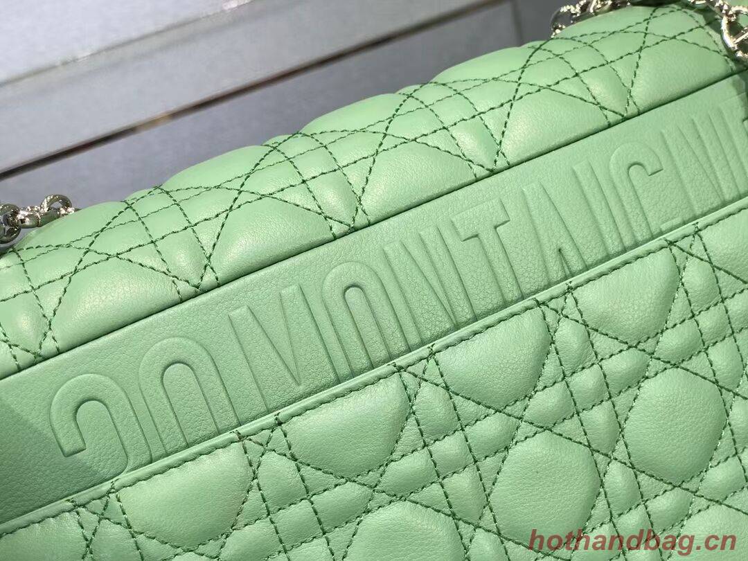 LARGE DIOR CARO BAG Soft Cannage Calfskin M9243U green LARGE DIOR CARO BAG Soft Cannage Calfskin M9243U green