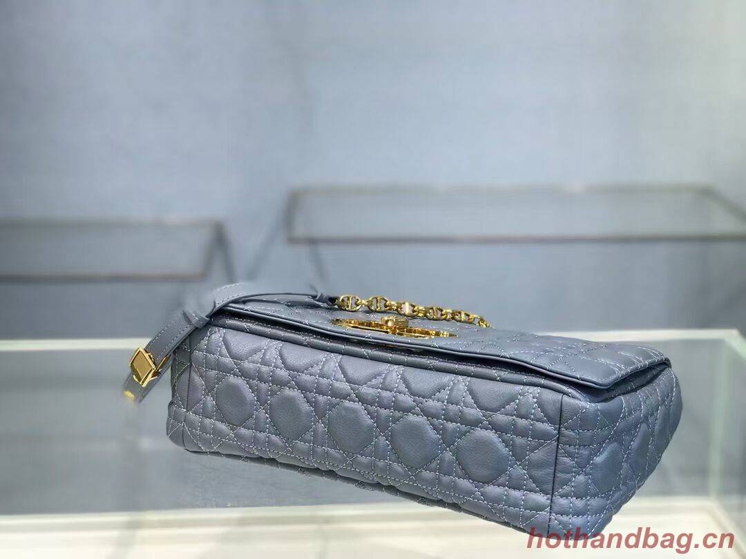 LARGE DIOR CARO BAG Soft Cannage Calfskin M9243U sky blue LARGE DIOR CARO BAG Soft Cannage Calfskin M9243U sky blue