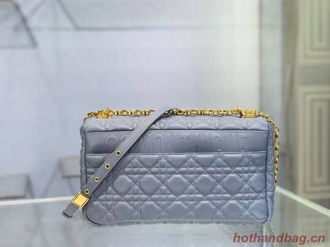 LARGE DIOR CARO BAG Soft Cannage Calfskin M9243U sky blue LARGE DIOR CARO BAG Soft Cannage Calfskin M9243U sky blue