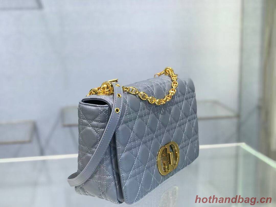 LARGE DIOR CARO BAG Soft Cannage Calfskin M9243U sky blue LARGE DIOR CARO BAG Soft Cannage Calfskin M9243U sky blue