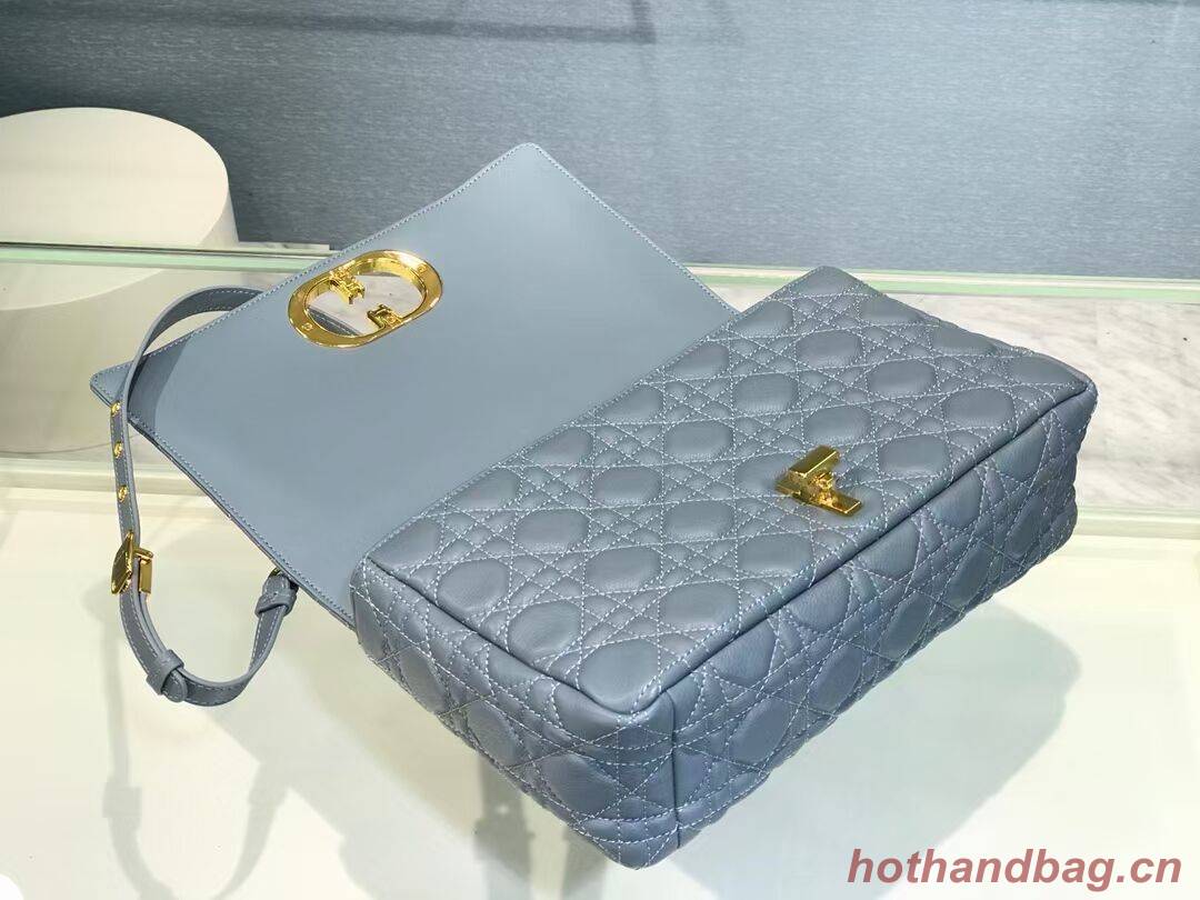 LARGE DIOR CARO BAG Soft Cannage Calfskin M9243U sky blue LARGE DIOR CARO BAG Soft Cannage Calfskin M9243U sky blue