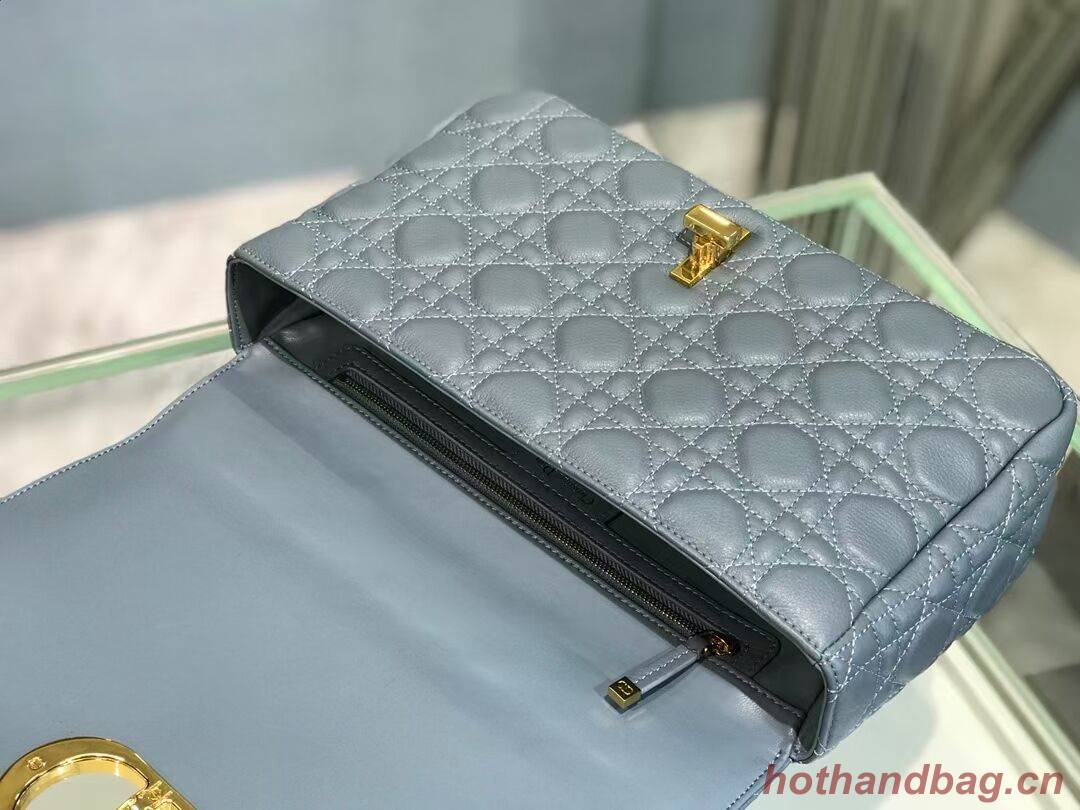 LARGE DIOR CARO BAG Soft Cannage Calfskin M9243U sky blue LARGE DIOR CARO BAG Soft Cannage Calfskin M9243U sky blue