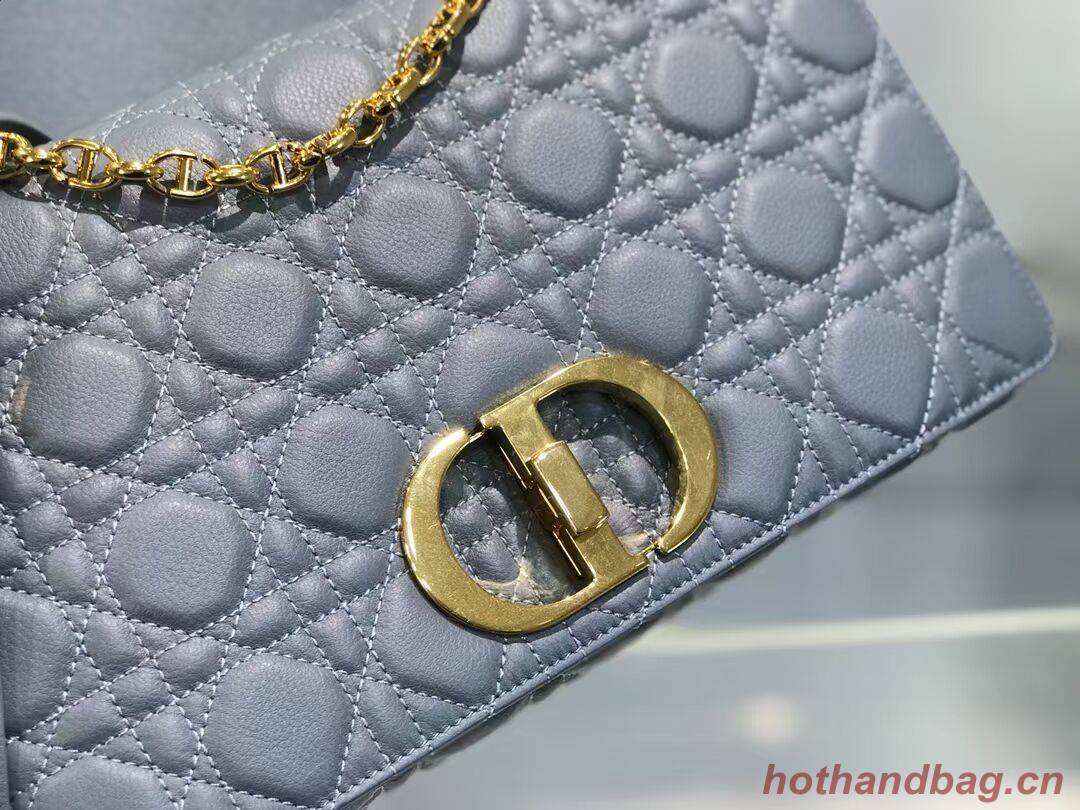 LARGE DIOR CARO BAG Soft Cannage Calfskin M9243U sky blue LARGE DIOR CARO BAG Soft Cannage Calfskin M9243U sky blue