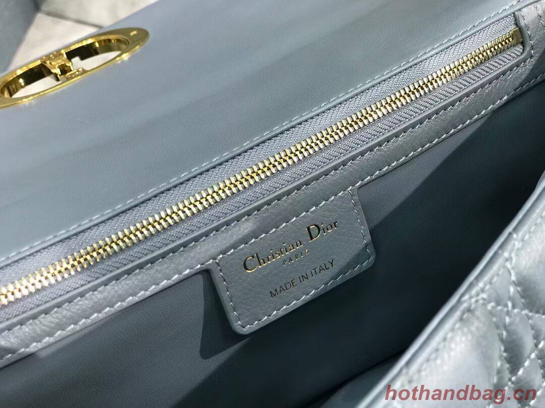 LARGE DIOR CARO BAG Soft Cannage Calfskin M9243U sky blue LARGE DIOR CARO BAG Soft Cannage Calfskin M9243U sky blue